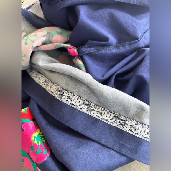 Lily Pulitzer Navy Blue Floral Strapless Dress 2 - Picture 8 of 15